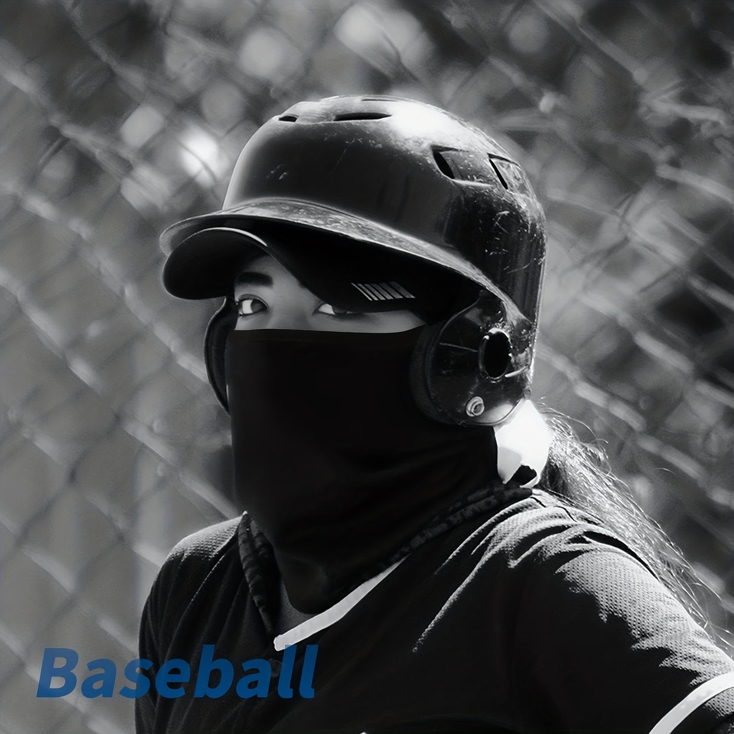 Pasamontañas transpirable negro de 3 piezas: protección UV y frescura en verano para ciclismo, motociclismo y esquí.