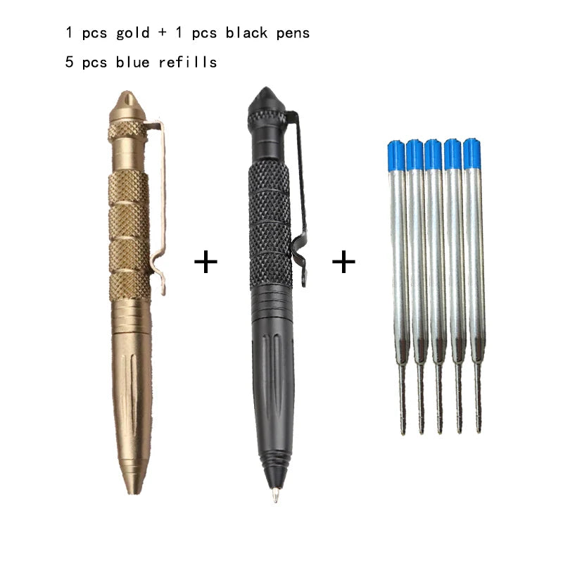 Juego de 2 bolígrafos tácticos con funciones de supervivencia